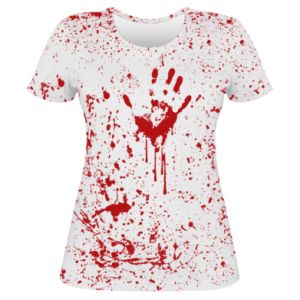 Damska koszulka Fullprint na Halloween Krwawa koszulka