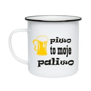 Kubek emaliowany Piwo to moje paliwo (WYPRZEDAŻ)