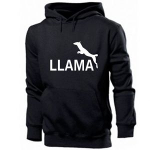 Bluza z kapturem męska z alpakami i lamami Lama is jumping