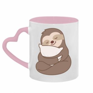 Kubki z uchwytem w kształcie serca dwukolorowe