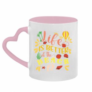 Kubki z uchwytem w kształcie serca dwukolorowe