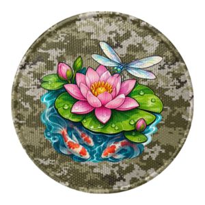 Naszywka okrągła Lily pad and fish koi