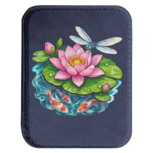 Naszywka prostokątna zaokrąglona Lily pad and fish koi