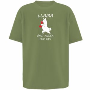 Koszulka oversize z alpakami i lamami Llama knockout