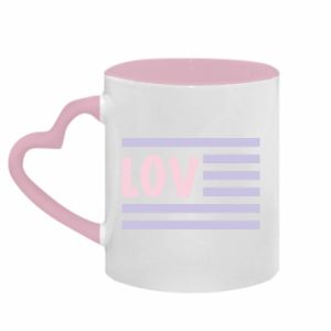 Kubki z uchwytem w kształcie serca dwukolorowe