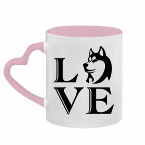 Kubki z uchwytem w kształcie serca dwukolorowe