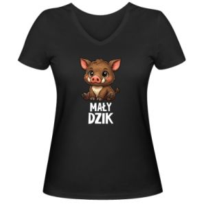 Koszulka V-neck damska Mały dzik