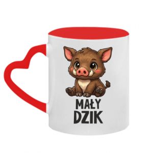 Kubek z uchwytem w kształcie serca dwokolorowy Mały dzik