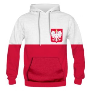 Męska bluza z kapturem Fullprint  (XL) Polska flaga z godłem (WYPRZEDAŻ)