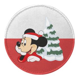 Naszywka okrągła na Nowy Rok Minnie na Boże Narodzenie