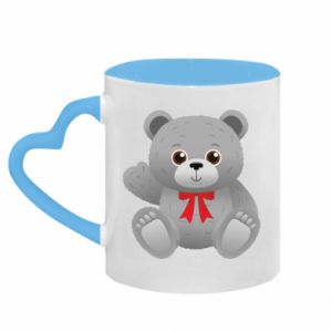 Kubki z uchwytem w kształcie serca dwukolorowe