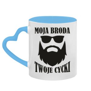 Kubki z uchwytem w kształcie serca dwukolorowe