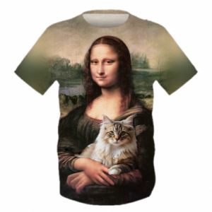 Dziecięca koszulka Fullprint Mona Lisa i kot