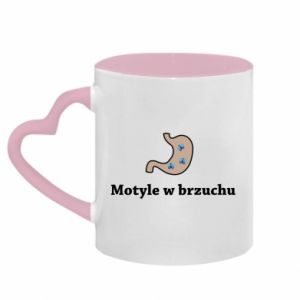 Kubki z uchwytem w kształcie serca dwukolorowe