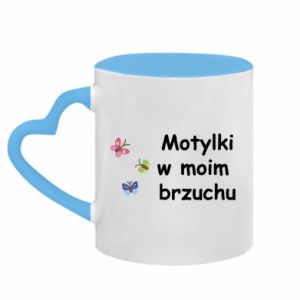 Kubki z uchwytem w kształcie serca dwukolorowe