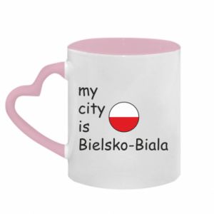 Kubki z uchwytem w kształcie serca dwukolorowe