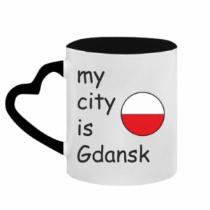 Kubki z uchwytem w kształcie serca dwukolorowe