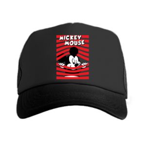Czapka trucker Myszka Miki i paski