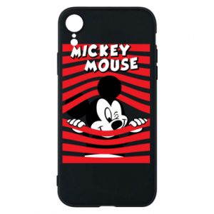 Etui na iPhone XR Myszka Miki i paski