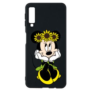 Etui na Samsung A7 2018 Myszka Minnie z kwiatami na głowie
