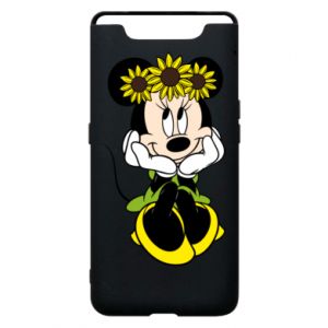 Etui na Samsung A80 Myszka Minnie z kwiatami na głowie