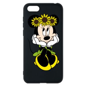 Etui na Huawei Y5 2018 Myszka Minnie z kwiatami na głowie