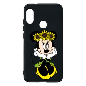 Etui na Mi A2 Lite Myszka Minnie z kwiatami na głowie
