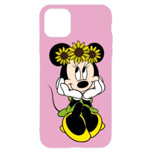 Etui na iPhone 11 Pro Max Myszka Minnie z kwiatami na głowie
