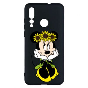 Etui na Huawei Nova 4 Myszka Minnie z kwiatami na głowie
