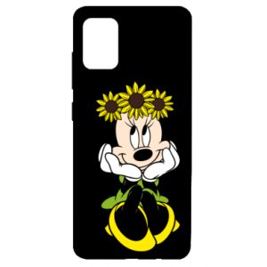 Etui na Samsung A51 Myszka Minnie z kwiatami na głowie