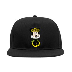 Snapback Myszka Minnie z kwiatami na głowie