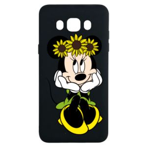 Etui na Samsung J7 2016 Myszka Minnie z kwiatami na głowie