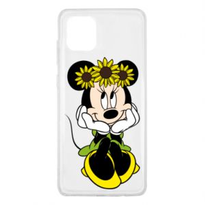 Etui na Samsung Note 10 Lite Myszka Minnie z kwiatami na głowie