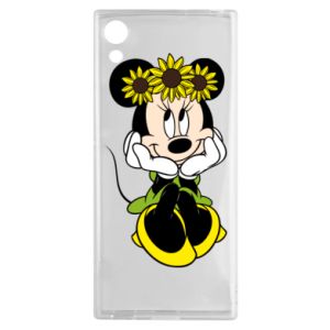Etui na Sony XA1 Myszka Minnie z kwiatami na głowie