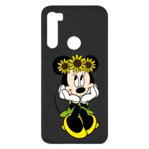 Etui na Xiaomi Redmi Note 8 Myszka Minnie z kwiatami na głowie