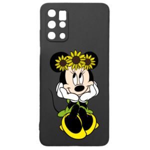 Etui na Samsung S20+ Myszka Minnie z kwiatami na głowie