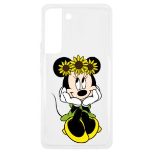 Etui na Samsung S22 Plus Myszka Minnie z kwiatami na głowie