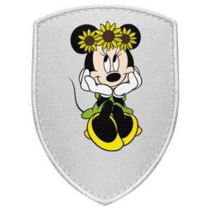 Naszywka tarcza Myszka Minnie z kwiatami na głowie