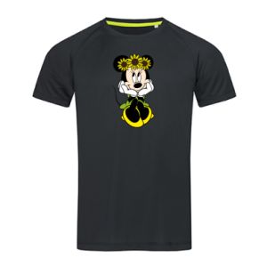 Koszulka sportowa męska Myszka Minnie z kwiatami na głowie