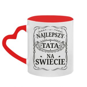 Kubek z uchwytem w kształcie serca dwokolorowy dla taty Najlepszy tata na swiecie