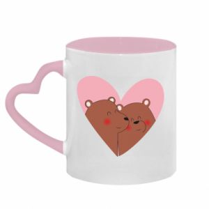 Kubki z uchwytem w kształcie serca dwukolorowe