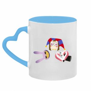 Kubki z uchwytem w kształcie serca dwukolorowe