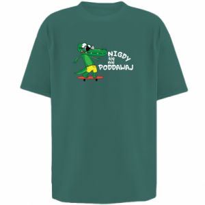 Koszulka oversize z krokodylami Nigdy się nie poddawaj