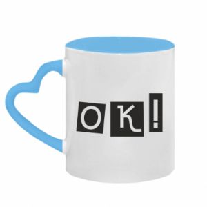 Kubki z uchwytem w kształcie serca dwukolorowe