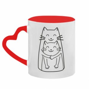 Kubki z uchwytem w kształcie serca dwukolorowe
