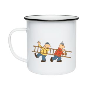 Kubek emaliowany Pat i mata i drabina