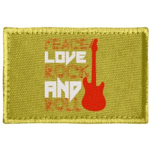 Naszywka prostokątna Peace love rock and roll