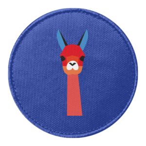 Naszywka okrągła z alpakami i lamami Pink alpaca
