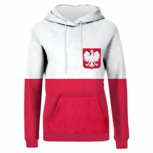 Damska bluza z kapturem Fullprint Polska flaga z godłem