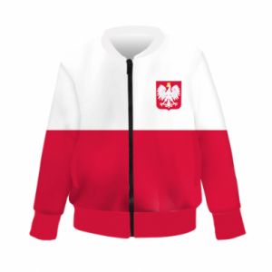 Kurtka bomber dziecięca Fullprint Polska flaga z godłem - PrintSalon Kurtka bomber dziecięca Fullprint Polska flaga z godłem